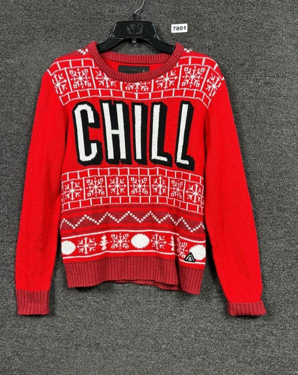 American Stitch Sweater Mens Large Red Chill Ugly Christmas Graphic Pullover